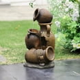 thumbnail image 5 of LuxenHome Brown Urns Resin Outdoor Fountain with Lights, 5 of 10