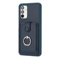 thumbnail image 5 of Compatible with Samsung Galaxy A13 4G Wallet Phone Case,360°Rotation Finger Ring Holder Kickstand,with Card Holder,Lychee Pattern PU Leather Durable Shockproof Rugged Phone Case,Blue, 5 of 12