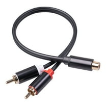 RCA Y Adapter 1 RCA Female to 2 RCA Male Y Splitter Digital Stereo Cable for Subwoofer Home Theater Gold Plated