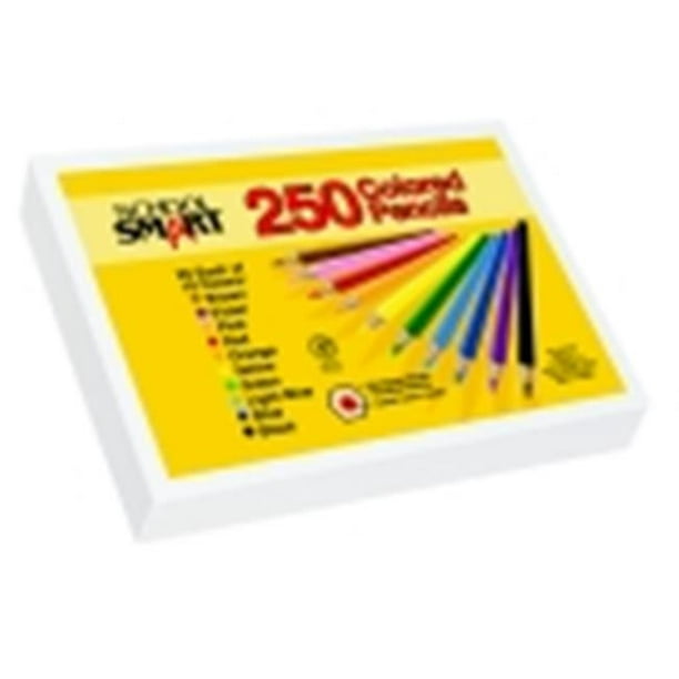 School Smart 3,3 mm. Embout Épais Non Toxique Pré-Affûté Crayon de Couleur Imperméable Pack de Classe - 7 L Po. - Pack 250