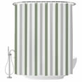 thumbnail image 2 of Sage Green Stripe Waterproof Fabric Shower Curtain,Geometric Grey White Vertical Striped Waterproof Fabric Shower Curtain for Bathroom Curtains Bathtubs Shower Curtains with 12 Hooks Standard 60x72, 2 of 8