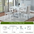 thumbnail image 5 of 5 Piece Dining Table Set, Rustic Wood Kitchen Table and 4 Upholstered Chairs Set, Farmhouse Square Wooden Dining Room Set for Kitchen Dining Room, for Small Spaces, Breakfast Nook, White, 5 of 8