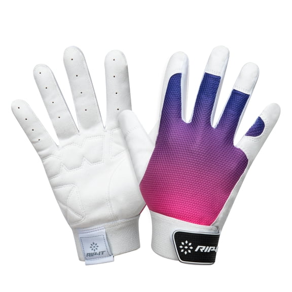 RIP-IT Girl's Blister Control Softball Batting Glove - Purple/Pink - S
