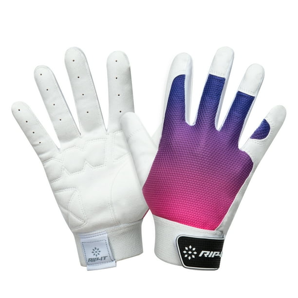 RIPIT Girl's Blister Control Softball Batting Gloves Purple, Pink