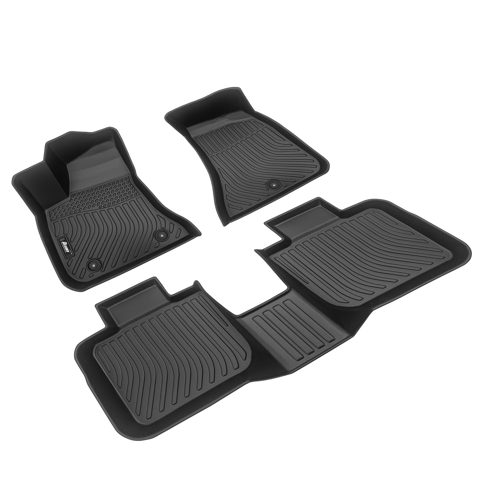Ikon Motorsports 3D TPE Floor Mats Compatible With 2011-2023 Dodge Charger RWD Chrysler 300 RWD Black 3D Molded All Weather Car Carpets 1st 2nd Row Front Rear Protector Liner 3PC Set