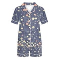 thumbnail image 3 of Birdeem Blouses à Manches Courtes pour Femmes, Blouse Décontractée Imprimée à Col Rabattu, Ensemble de Pyjama Mode pour Femmes, 3 of 4