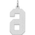 thumbnail image 3 of Sterling Silver Silver/Rhodium-Plated Satin Number 6 Charm(Length 24.04) - Jbsp, 3 of 5