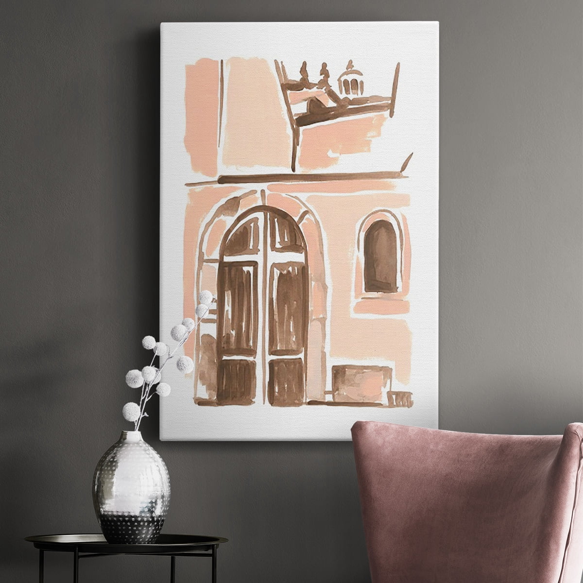 Blush Architecture Study V Premium Gallery Wrapped Canvas - Ready to Hang