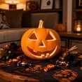 thumbnail image 3 of Halloween Jack O' Lantern Decorative Pumpkin with Hollow Cutout-Design Pumpkin Lantern for Holiday Party Home Porch Tabletop Mantel Celebration Decor, 1Pack A, 3 of 6