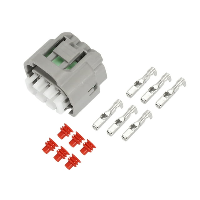 Conector de sensor de presión de inyección diésel de 6 pines Unique Bargains, impermeable para Toyota, 1 juego, plástico gris