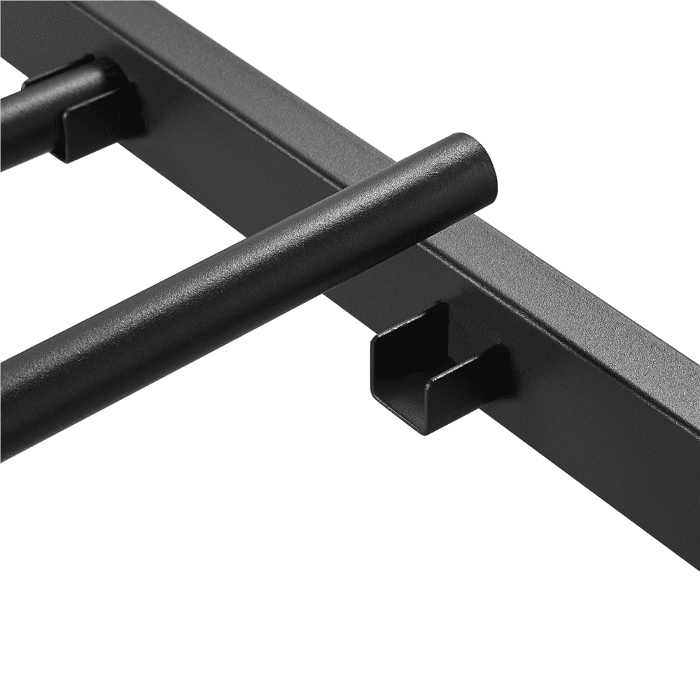 Fullfurnique Simple Metal Platform Bed Frame with Headboard and Footboard, Twin, Black