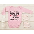 thumbnail image 4 of Newborn Baby Funny Social Distancing Quarantine Baby Long Sleeve Bodysuit 6M (3-6M) White, 4 of 5