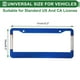 thumbnail image 4 of Marco de Placa de Matrícula de Acero Inoxidable para Automóvil Delante Detrás Soporte de Placa de Matrícula 2 Agujeros Azul Horneado 1 Pc Marco Ancho de Agujero Redondo, 4 of 7
