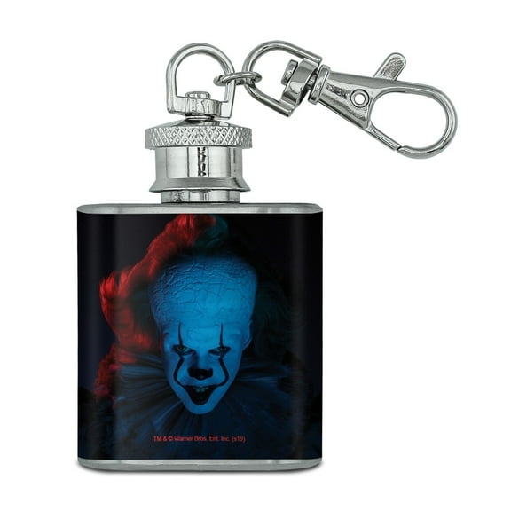 IT: Chapter 2 Blue Pennywise Stainless Steel 1oz Mini Flask Key Chain