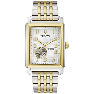 Bulova Orologio Uomo Al Quarzo 97B214 - Cassa In Oro 40 Mm, Cinturino Pelle Marrone, Quadrante Giallo, Luminescente, Calendario, Impermeabile 5 Bar