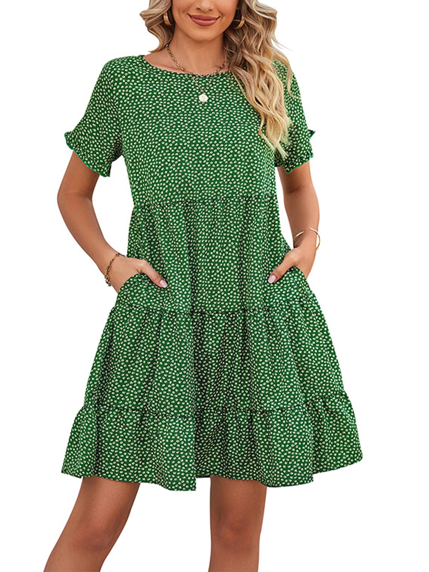 Tiered dotted dress