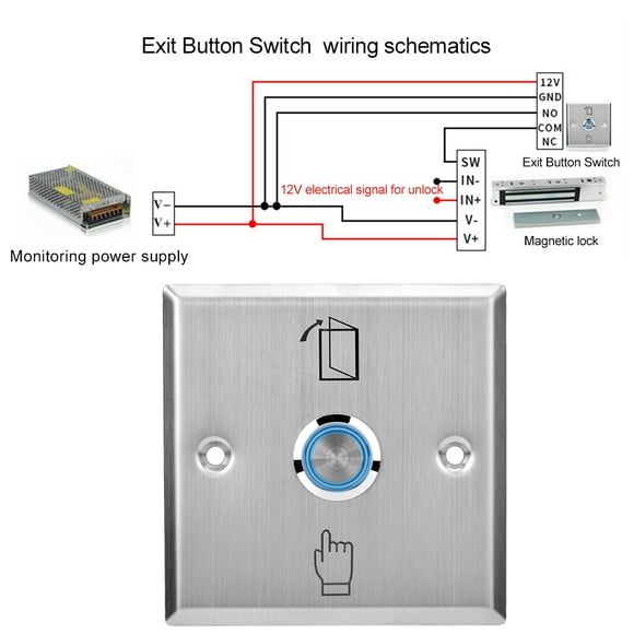 Spptty Door Button, Exit Button, Safe For Door Switch