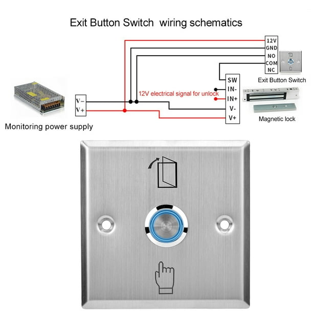 NO/NC/COM Open/Close Type Door Button, Exit Button, Switch For