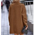 thumbnail image 1 of Women Winter Overcoat, Double Breasted Winter Coat Side Pockets Long Sleeves Pure Color  For Daily Life, 1 of 6