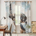 thumbnail image 4 of Sea Turtle Coastal Kitchen Curtains 96 Inch Length, Nautical Summer Beach Starfish Grommet Top Bedroom Living Room Curtains, Light Filtering Cafe Curtain Drapes 2 Panels Set 104''x96'', 4 of 9