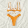thumbnail image 6 of BONIXOOM Tankini Swimsuits For Women Tankini None Solid Bikinis Bikini Summer Swimwears on Clearance Yellow Size 6, 6 of 6