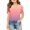 Watermelon Red, variant on WTOBBY Summer Girls Gradient Casual T-Shirt Top with Short Sleeve Round Neck - Children's Shirt for Fashionable Summer Outfits July 4th,Cyan 110