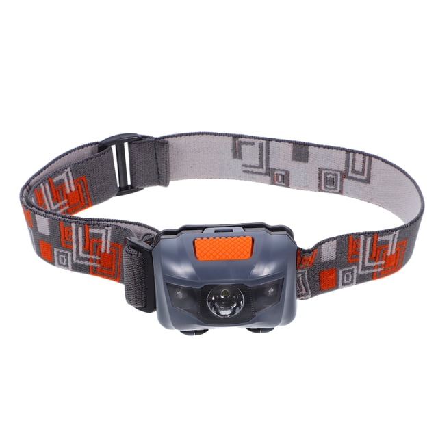 Luz para casco ajustable con luz blanca y roja, resistente al agua, forma de ojo de gato, faro de seguridad para actividades al aire libre como acampada y ciclismo (gris, sin batería).