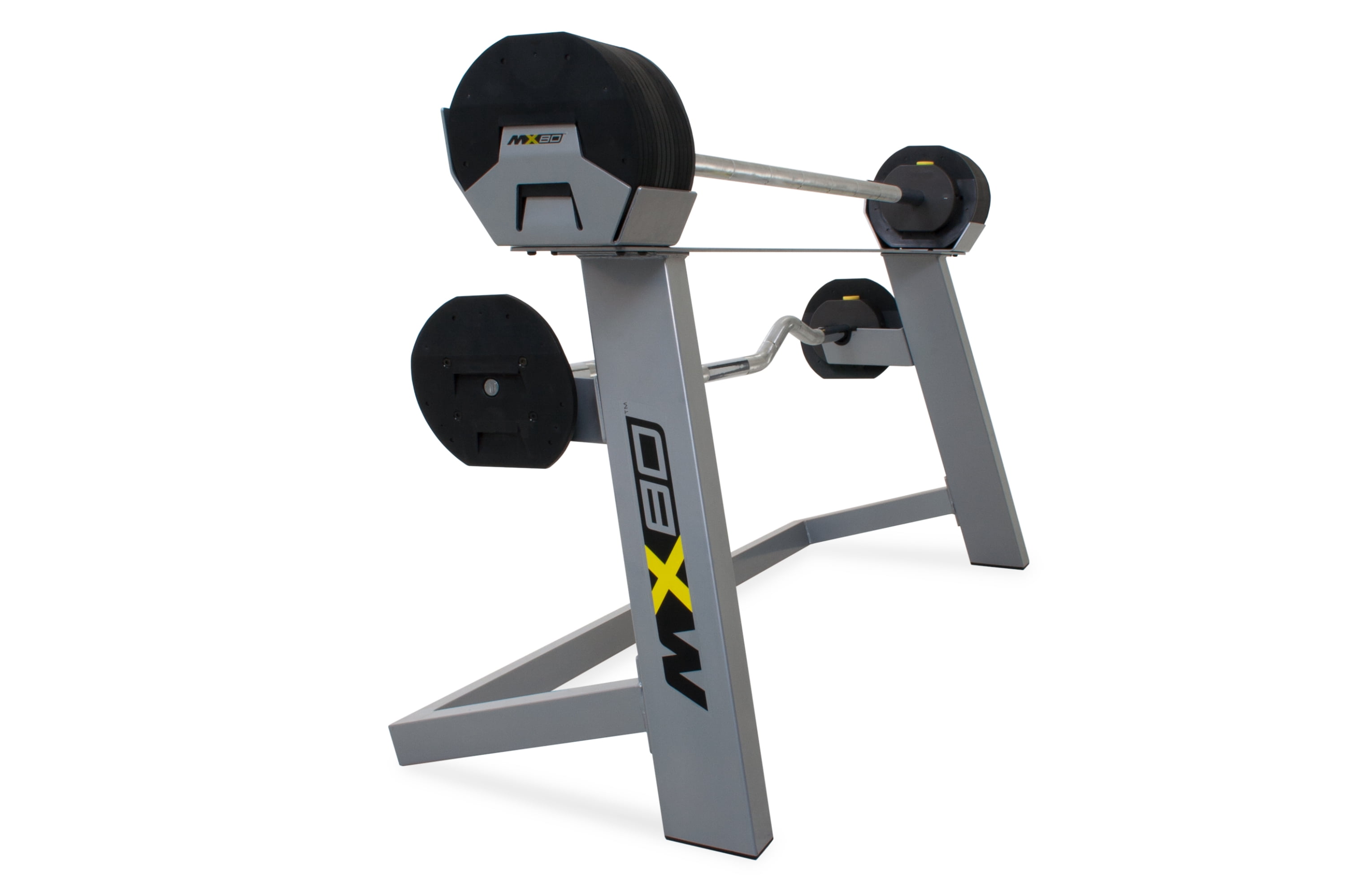 MX Select Selectorized / Adjustable Home Gym Barbell / MX-80LBS w/Sturdy Storage Base