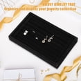 thumbnail image 3 of Velvet 7 Slots Jewelry Trays Stackable Tray Box Showcase for Rings Earrings Studs Black, 3 of 8