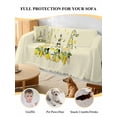 thumbnail image 4 of Lemon Gnomes Couch Cover for 2 Cushion Couch, Yellow Summer Botanical Fruit Leaves Washable Love Seat Sofa Covers Slipcover, Throw Sofa Covers for Pets, Furniture Protector 71"x102", 4 of 9