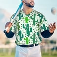 thumbnail image 5 of Lsque Cactus 1 Pattern Mens Polo Golf Shirts Funny Graphics Shorts Sleeve Button Shirts Baseball T-shirt-4X-Large, 5 of 7