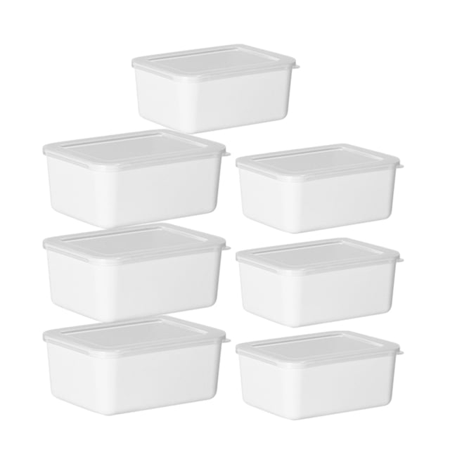 Recipiente hermético para alimentos Yuarrent 7 piezas Blanco lechoso