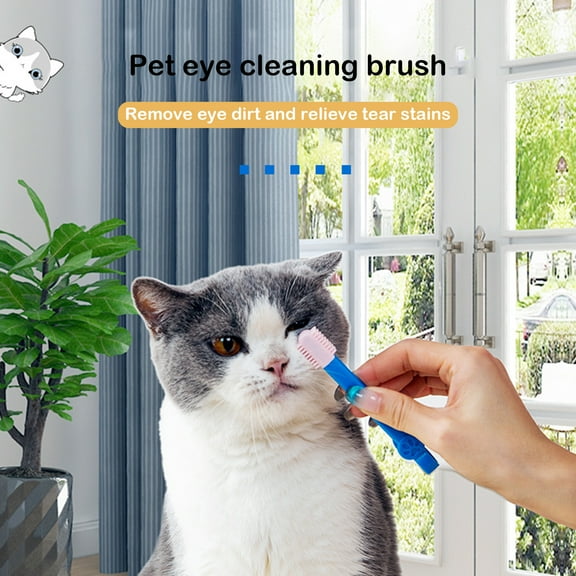 Pebbuoy Pet Tear Stain Brush Gentle Cat Dog Eye Stain Remover Comb Easy to Clean Pet Grooming Tool Pet Supplies