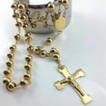thumbnail image 5 of QDhaobang Fashion Jewelry 14k Yellow Gold Rosary Necklace, Virgin Cross Of Jesus Pendant Necklaces , Heavy Golden Hip hop Men Jewelry, 5 of 6