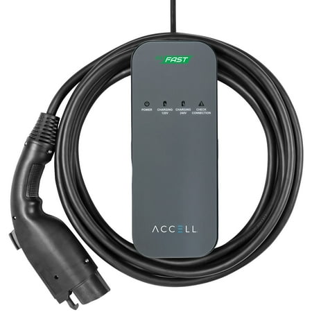 ACCELL P-120240V.USA-001 Dual-Voltage AxFAST Portable Electric Vehicle Charger (EVSE) Level (Best Portable Ev Charger)