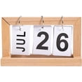 thumbnail image 1 of Calendario perpetuo Marco de madera Estilo retro vintage Calendario de escritorio Calendario con tapa de pie Calendario 2022, 1 of 6