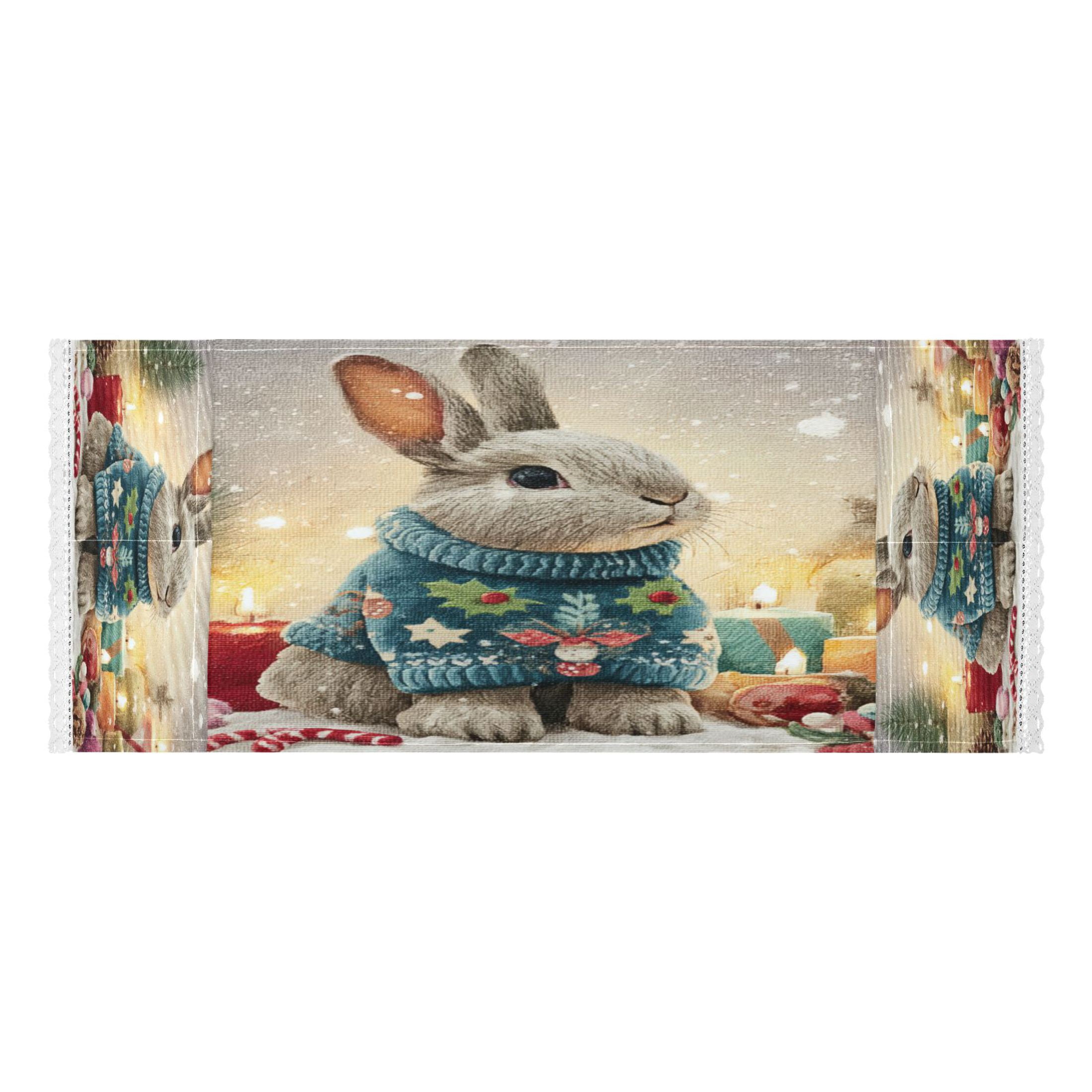 Wobogo Sweater Rabbit Washing Machine Cover Dustproof Washer Dryer Cover Waterproof Laundry Room Decorative Protector
