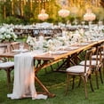 thumbnail image 4 of 2X Camino de Mesa de 27X118 Pulgadas Boda Romántica Decoración de Mesa de Fiesta Nupcial Transparente Decoraciones de Ducha Beige-Blanco, 4 of 5