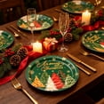 thumbnail image 5 of Christmas Party Supplies, Merry Christmas Winter Holiday Green Disposable Tableware Party Decorations for Xmas New Year Party Table Decor, 5 of 6