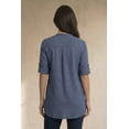 thumbnail image 4 of Ellos Women's Plus Size Striped Henley Tunic Oversized Long Top Wear with Leggings, 4 of 5