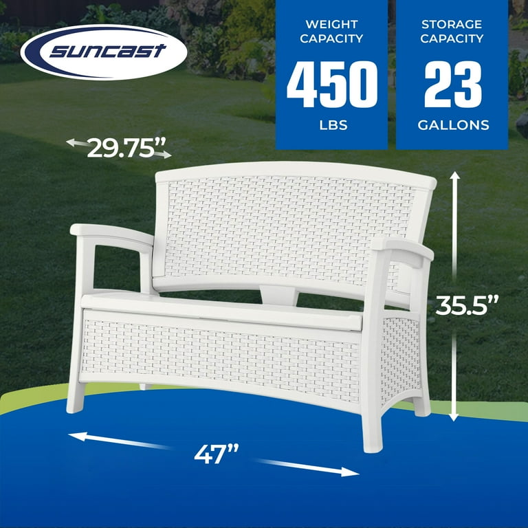Elements resin outdoor loveseat with storage online