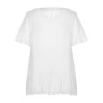 thumbnail image 3 of EIMELI Women Cover-up Dress Short Sleeve V Neck Solid Ruffled Loose Beach Dress, 3 of 6