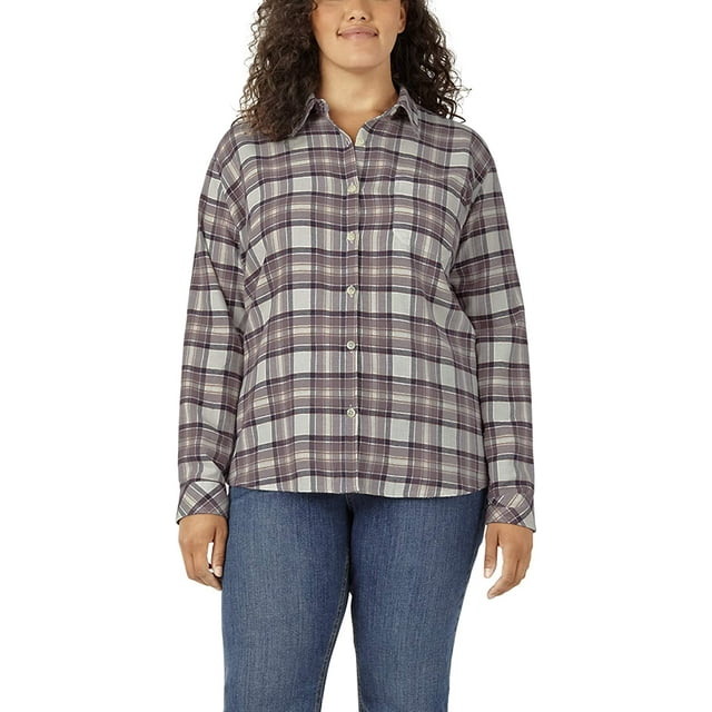 Women's Long-Sleeve Plai Flannel Shirt