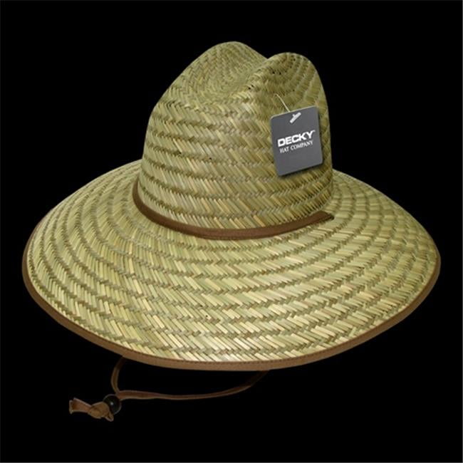 Natural Decky 528-Natural Mat Straw Lifeguard Hat