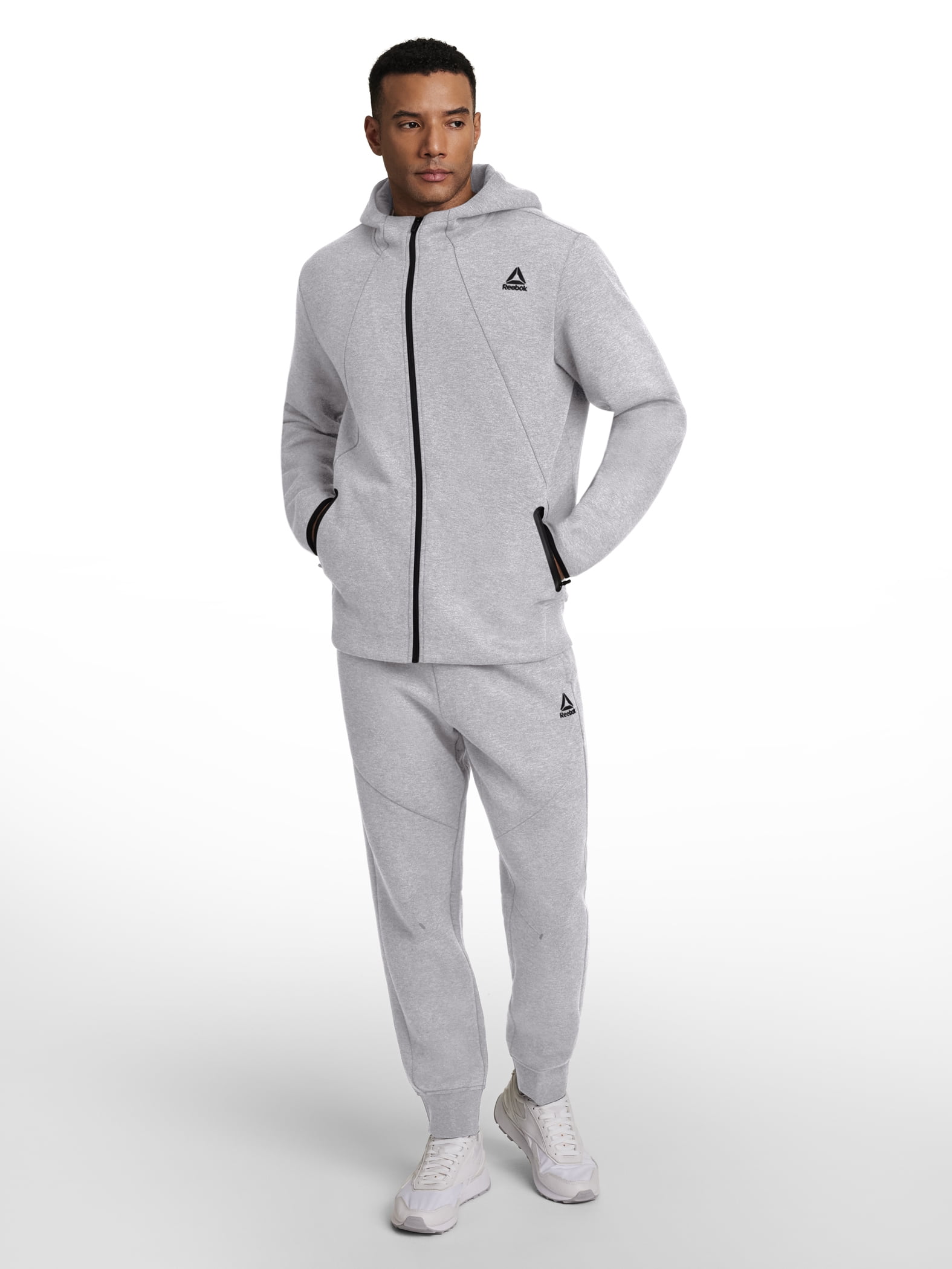 Reebok Men's and Big Men's Momentum Fleece Full Zip Hoodie, Sizes XS-5XL