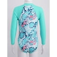 thumbnail image 6 of vastwit Girls Rash Guard Swimsuit Long Sleeve One Piece Swimwear with Booty Shorts Set Light Green 12, 6 of 7