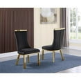 thumbnail image 4 of 7pc. 68" x 40" Glass Dining Set with 6 Chairs and Gold Stainless Steel, 4 of 4