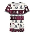 thumbnail image 5 of Holiday Gifts! Titcea Christmas Scrub Tops Women Cute Xmas Printed Short Sleeved V Neck Scrub Tops with Pockets Lightweight Stretchy Working Uniform, 5 of 5