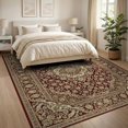 thumbnail image 3 of ODIKA 8'x10' Washable Area Rug Non-Slip Chair-Friendly Mat Vintage Web Traditional Motif Decorative Carpect Deepburgundy for Dining Room, Large Office, Lounge, 3 of 7