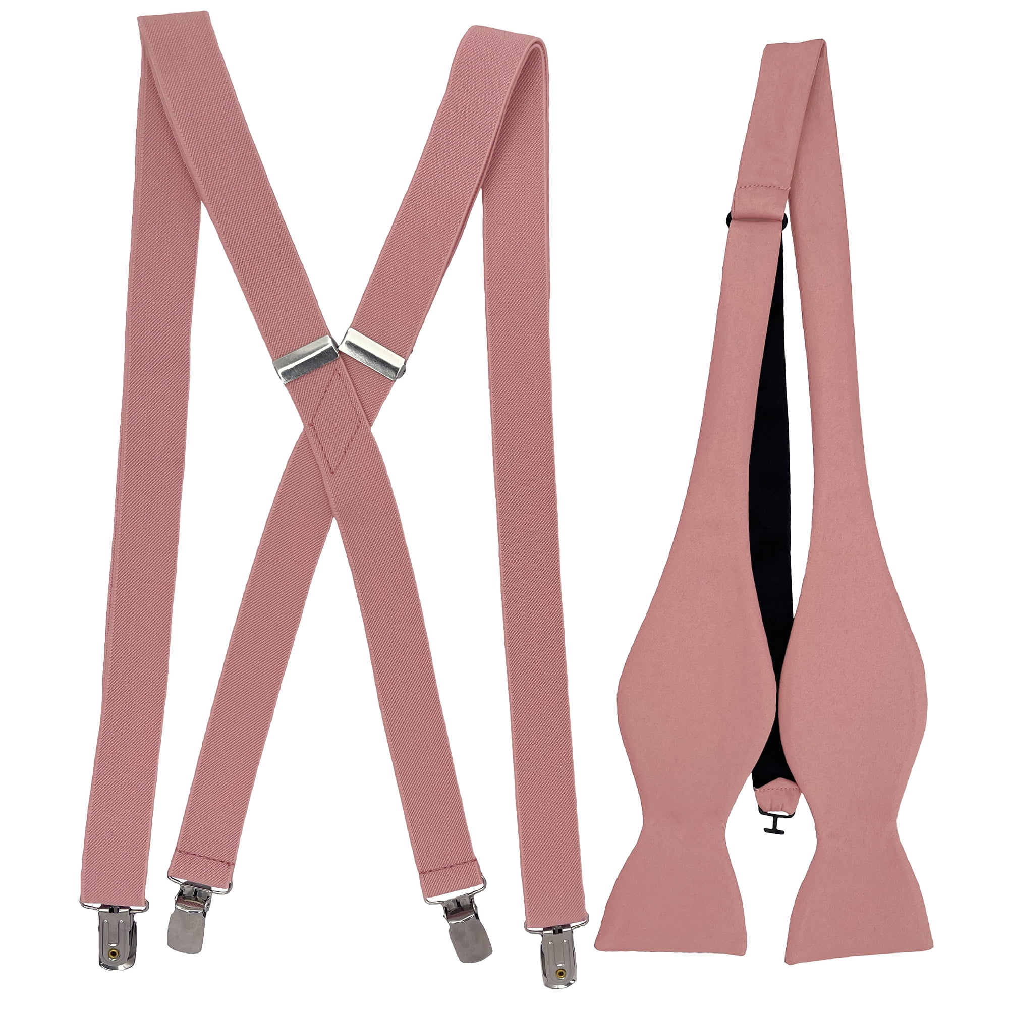 mens rose gold bow tie and suspenders
